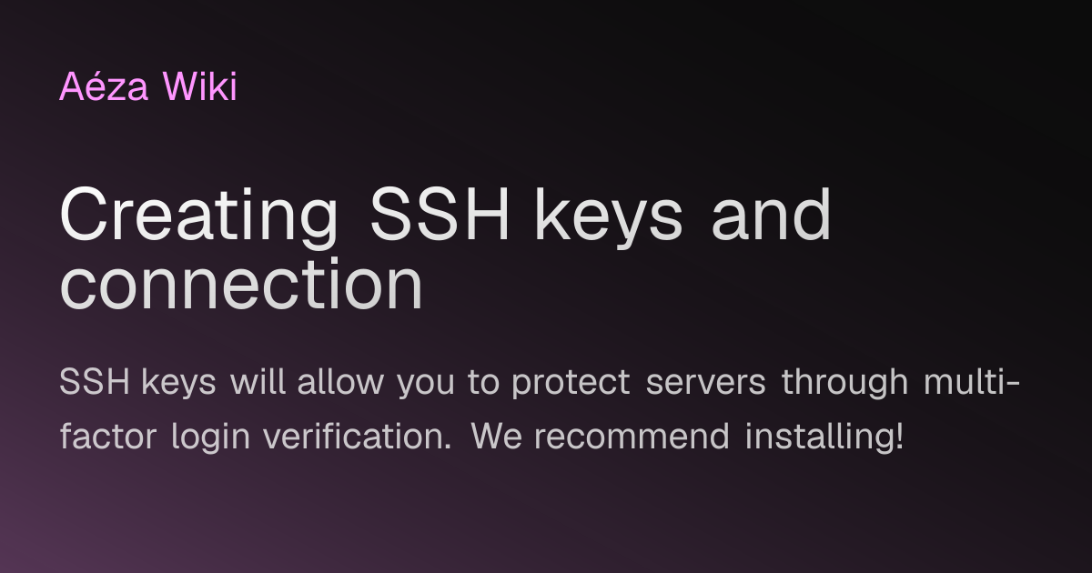 Creating SSH keys and connection | AézaWiki